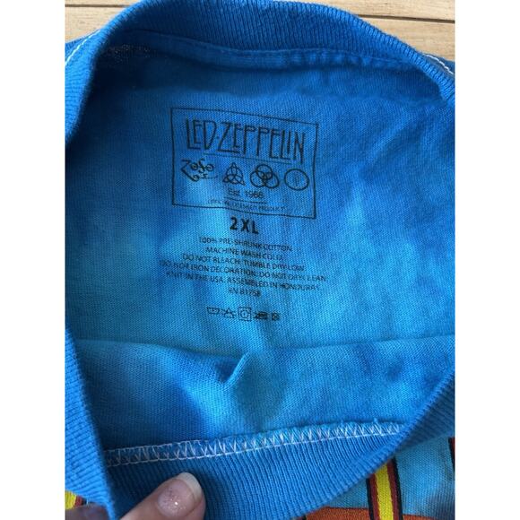 New Led Zeppelin Shirt 2XL Swan Song US Tour 1975 Rainbow Tie Dye Long Sleeve - Picture 3 of 9